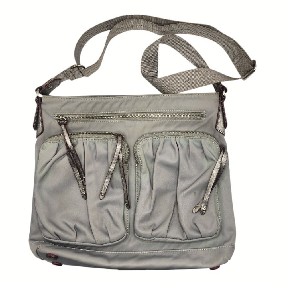 Mz Wallance Gray Mia Bedford Nylon Crossbody Bag